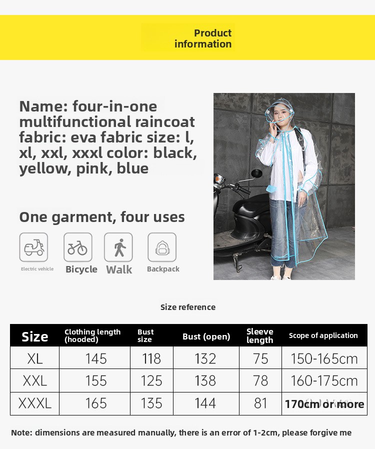 Poncho de pluie transparent en - Cycling Commute In Rain avis et prix