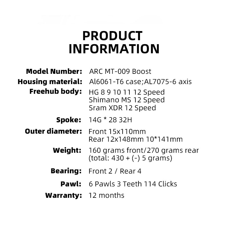 ARC MT009 BOOST moyeu avant ar - Dynamo Hub Front avis et prix