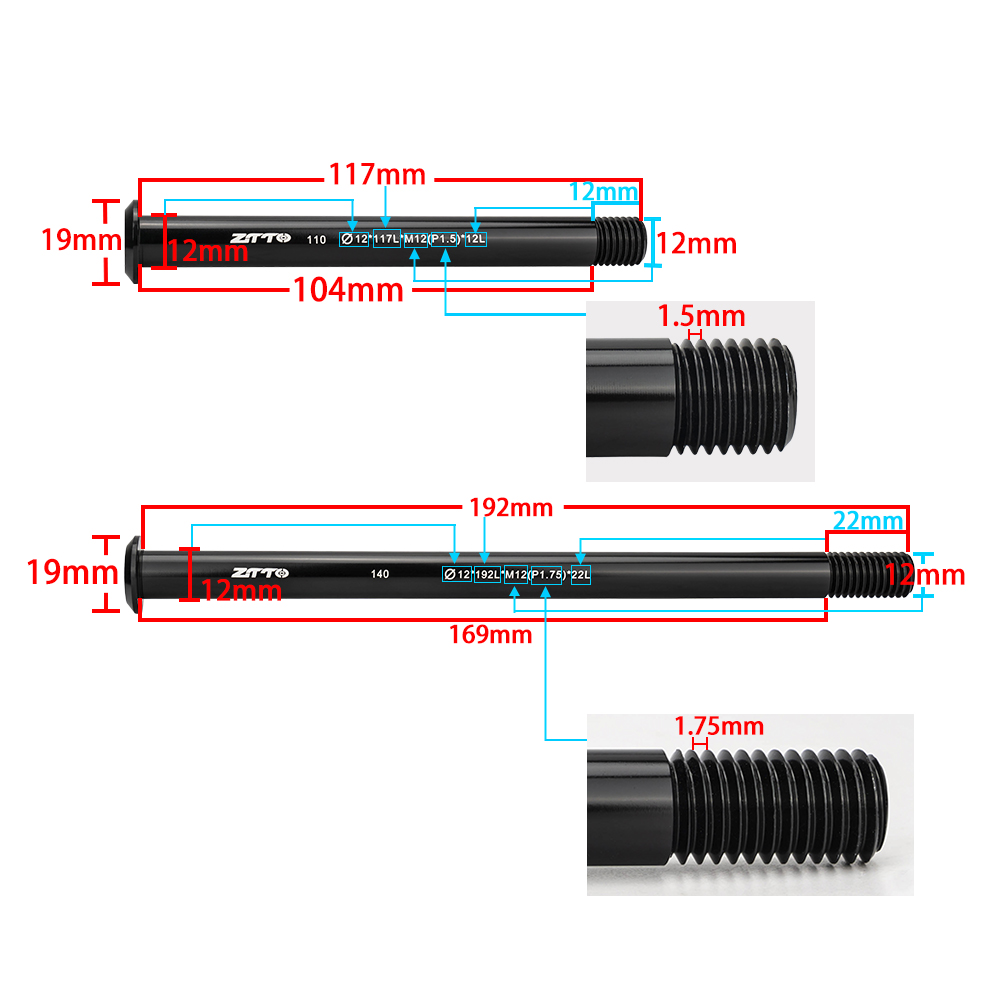 ZTTO Axe traversant M12xP1.0/1 - Dynamo Hub Front avis et prix